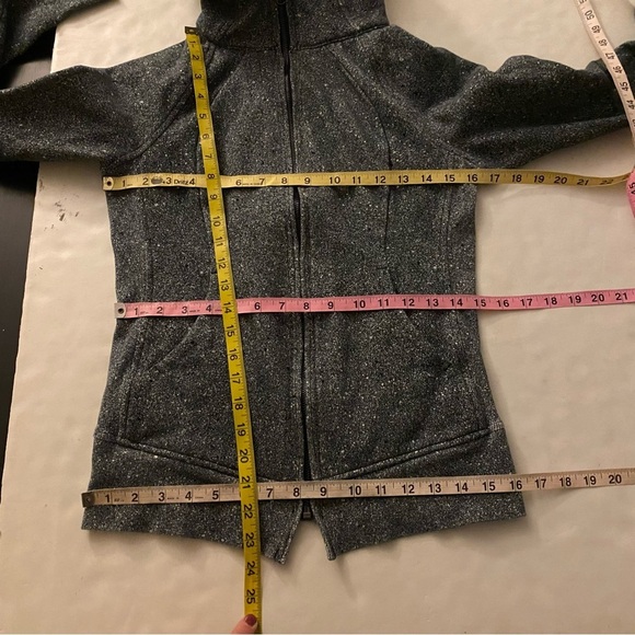 Lululemon Scuba Hoodie Jacket Full Zip Womens 4 Small Gray Black Speckle Pockets - Picture 12 of 12